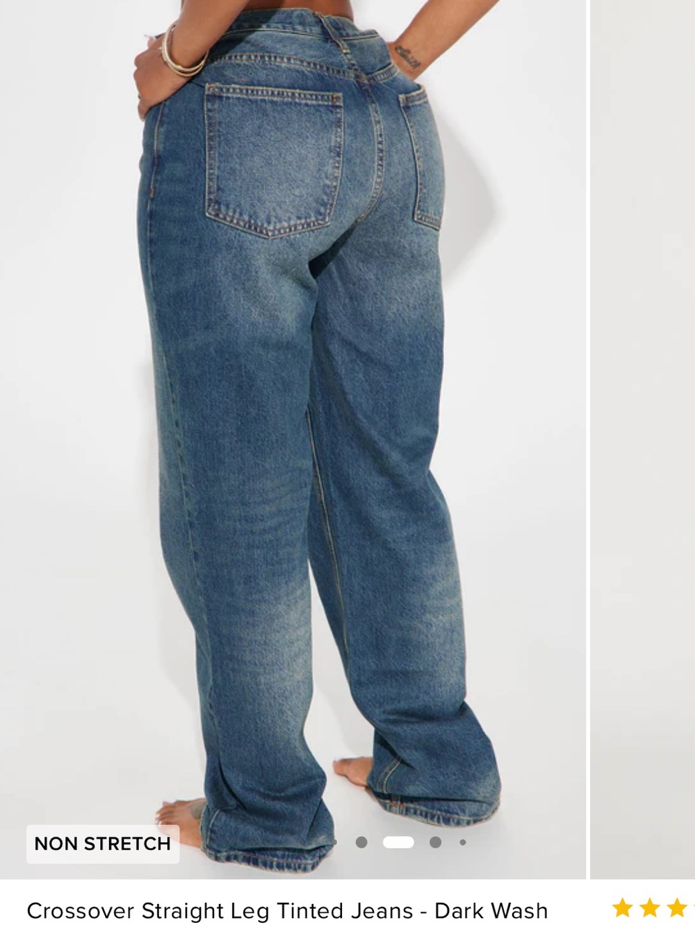 Fashion Nova Wide-Leg Dark Blue Tinted Jeans